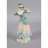 WEDGWOOD AND CO., CHINA FIGURE 'MASK AND FAN', 8 1/4" (21cm) high, printed mark and moulded No. 125