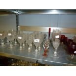 CUT AND MOULDED GLASS; WINES, CHAMPAGNES ETC... (36)
