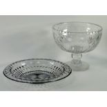 IMPRESSIVE TUDOR GLASS PRESENTATION PEDESTAL BOWL, with six line inscription and etched view of '