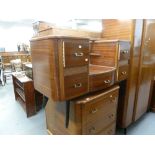 A LATE NINETEENTH CENTURY OAK DRESSER TOP, THE STEPPED CORNICE OVER CARVED APRON, WITH SMALL SIDE