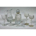 NINETEEN PIECE PART TABLE SERVICE OF GOOD QUALITY DRINKING GLASSES including a set of six hock