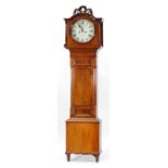 EARLY 19th CENTURY MAHOGANY LONGCASE CLOCK SIGNED J. LOWRY, BELFAST, the 13" white enamelled roman