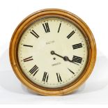 LATE VICTORIAN DIAL WALL CLOCK inscribed Hilton, St Helens, with single train fusee movement,