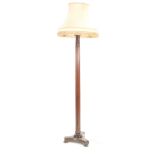 GEORGIAN STYLE CARVED MAHOGANY STANDARD LAMP, of fluted column form with fancy scroll and swagged