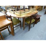 YOUNGER, CIRCA 1960s TEAKWOOD DINING ROOM SUITE OF SIX PIECES COMPRISING A SIDEBOARD, DINING TABLE