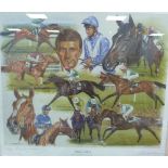 PETER DEIGHAM ARTIST SIGNED LIMITED EDITION COLOUR PRINT 'Eddery's Best' autographed by jockey Pat