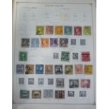 THE INTERNATIONAL JUNIOR POSTAGE STAMP ALBUM sparsely filled with useful ranges of USA, France and