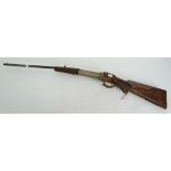 CIRCA 1940's .22 AIR RIFLE, the trigger guard forming part of the priming lever and having