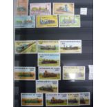 A TWO VOLUME COLLECTION of, "Railways on Stamps". Many sets, miniature sheets, both mint and used