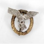 "FINE QUALITY EXAMPLE OF THE LUFTWAFFE PILOTS/OBSERVERS BADGE WITH DIAMONDS". POST WAR GILT ON DIE