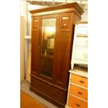 A LATE VICTORIAN MAHOGANY TWO PIECE BEDROOM SUITE COMPRISING DRESSING CHEST THE RAISED BACK WITH