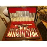 JOSEPH EDWARD AND SONS, MID TWENTIETH CENTURY TABLE SERVICE OF ELECTROPLATED (A1) CUTLERY FOR 8