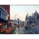 •BOB RICHARDSON (b.1938) PASTEL DRAWING St Marks Square, Venice Signed 16½" x 22" (42 x 56 cm)