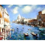 MARC GRIMSHAW Pastel drawing 'Canal Scene, Venice' Signed 14" x 17 1/2" (35.5 x 44.5cm)