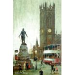 •ARTHUR DELANEY (1927-1987) OIL PAINTING ON BOARD 'The Cathedral' Signed 8¾" x 5¾" (22.5 x 14.5 cm)