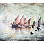LAURENCE STEPHEN LOWRY (1887 - 1976) ARTIST SIGNED COLOUR PRINT 'Sailing Boats' an edition of 850,