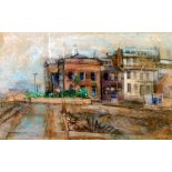 GORDON RADFORD (1936-2015) COLOURED CHALK DRAWING A Northern urban scene Signed & dated (19)70 11" x