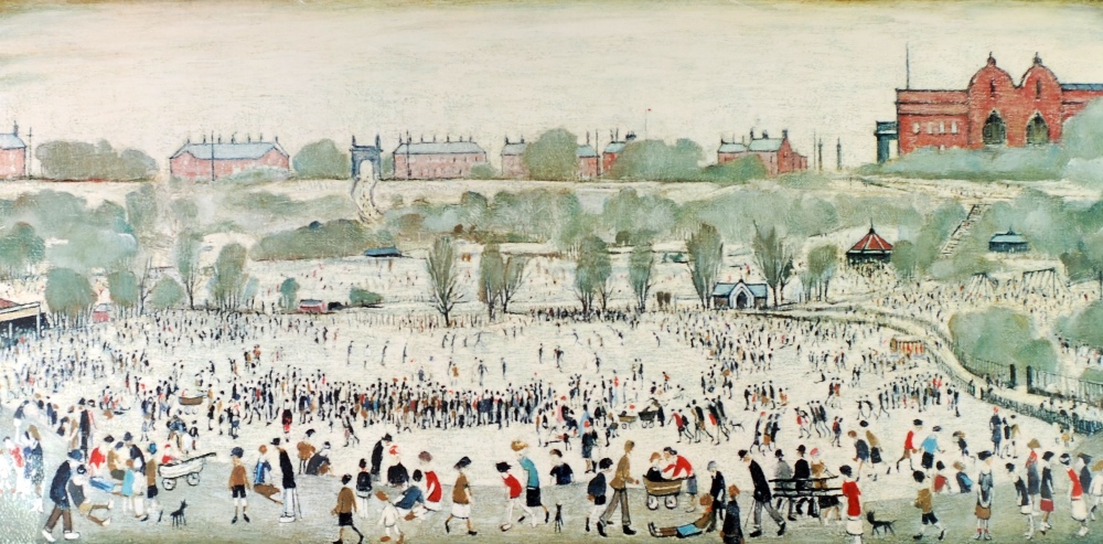 LAURENCE STEPHEN LOWRY (1887 - 1976) ARTIST SIGNED COLOUR PRINT 'Peel Park' an edition of 850, guild