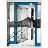 NORMAN C JAQUES (1926 - 2014) THREE LITHOGRAPHS 'The blue doorway' edition 10 Signed 25" x 19" (63.5