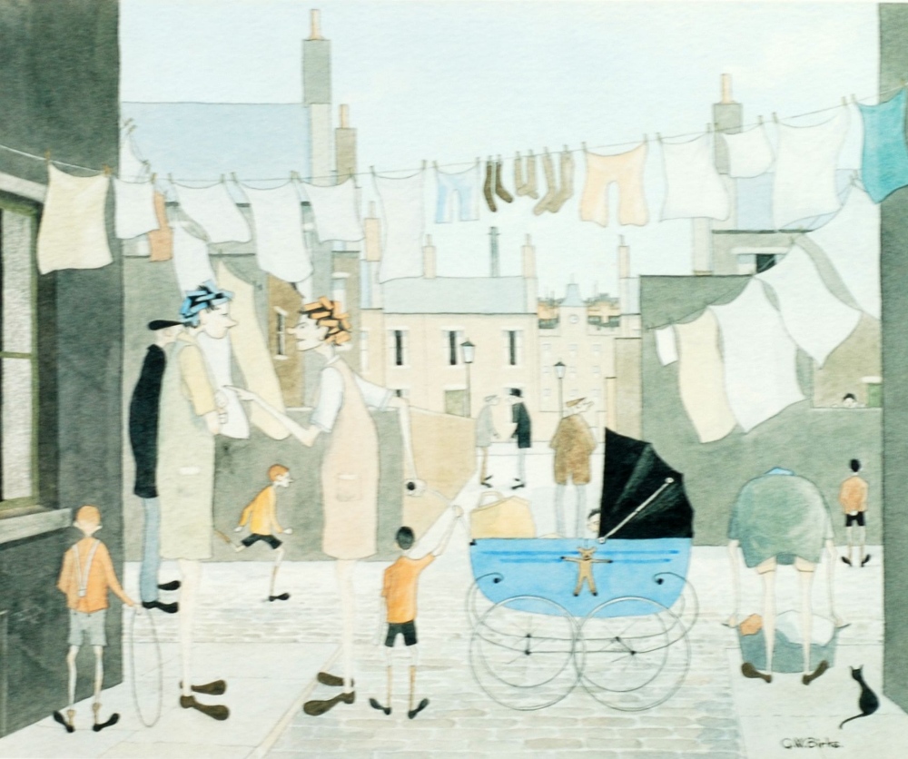 G. W. BIRKS TWO ARTIST SIGNED COLOUR PRINTS 'Bath Time' and 'Northern Street Scene' Numbered 262/375