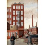 ROGER HAMPSON (1925 - 1996) OIL PAINTING ON BOARD 'Grecian Mill, Bolton' Signed, titled and numbered