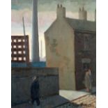 ROGER HAMPSON (1925 - 1996) OIL PAINTING ON BOARD 'Evening, Gaskell Street, Bolton' Signed, titled