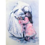 HAROLD RILEY (b.1934) ARTIST SIGNED COLOUR PRINT 'Pope John Paul II, The Blessing' 21 1/2" x 16" (