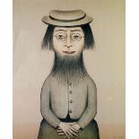 •LAURENCE STEPHEN LOWRY (1887 - 1976) ARTIST SIGNED COLOUR PRINT 'Woman with Beard' An edition of
