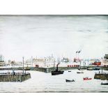 •LAURENCE STEPHEN LOWRY (1887 - 1976) ARTIST SIGNED COLOUR PRINT 'The Harbour' An edition of 850