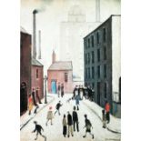 LAURENCE STEPHEN LOWRY (1887 - 1976) ARTIST SIGNED COLOUR PRINT 'Industrial Scene' an edition of