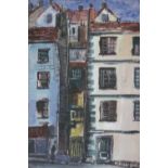 ELLIS SHAW (20th CENTURY) WATERCOLOUR DRAWING 'Tall houses, St Peter Port, Guernsey' Signed lower
