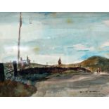 ELLIS SHAW (modern) WATERCOLOUR DRAWING 'Hartshead Pike' Signed and labelled verso 8" x 10" (20.5