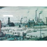 •LAURENCE STEPHEN LOWRY (1887 - 1976) ARTIST SIGNED COLOUR PRINT 'Industrial Town' An edition of 500