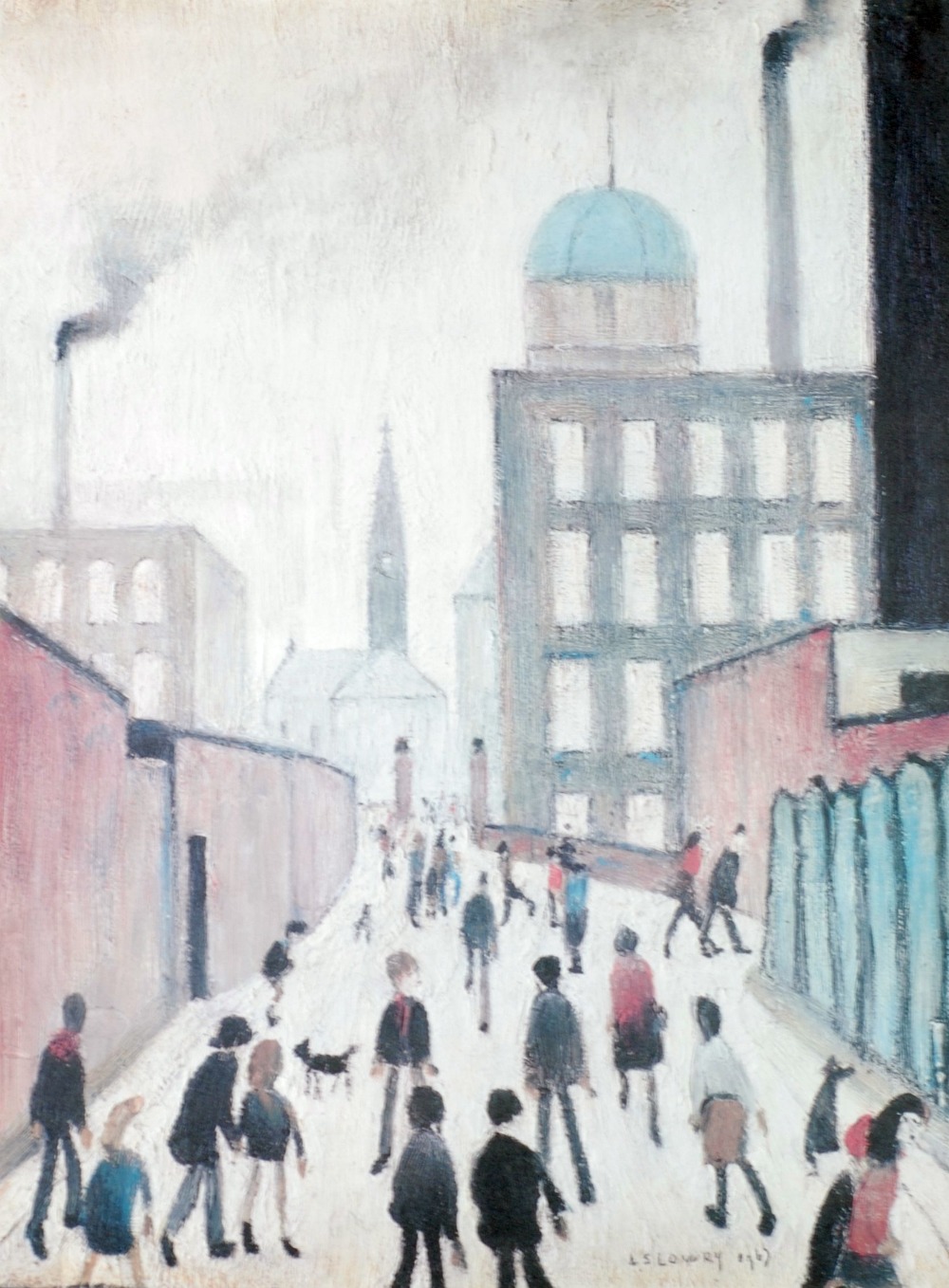 •LAURENCE STEPHEN LOWRY (1887 - 1976) ARTIST SIGNED COLOUR PRINT 'Mrs Swindells Picture' An