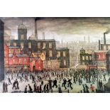 •LAURENCE STEPHEN LOWRY (1887-1976) ARTIST SIGNED COLOUR PRINT 'Our Town', an edition of 850