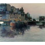 BOB RICHARDSON (b 1938) PASTEL DRAWING 'Brixham Harbour', by evening light Signed and dated (19) '76