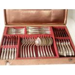 PADOVA, ITALIAN 800 STANDARD SILVER 36 PIECE TABLE SERVICE FOR 6 PERSONS, comprising; six pairs of