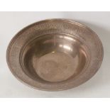 AMERICAN STERLING SILVER SHALLOW BOWL, with embossed border decoration, makers Clarence A.