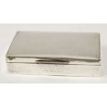 SILVER TABLE CIGARETTE BOX, 6" (15.3cm), makers Walker and Hall, Sheffield 1938, 12 1/2oz gross (