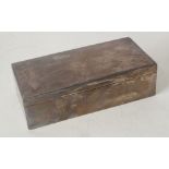 ENGINE TURNED SILVER CASED TABLE CIGARETTE BOX, Chester 1947, 7" x 3 ½" x 2" (17.8cm x 8.9cm x 5cm)