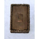 WILLIAM IV SILVER VINAIGRETTE, oblong and engine turned with floral embossed and raised borders,