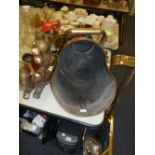 OLD COPPER HELMET SHAPED COAL RECEIVER