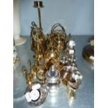 SELECTION OF BRASS AND SILVER WARES