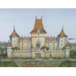 RONALD TRENBATH (Twentieth Century) WATERCOLOUR DRAWING 'Chateau de Trenbath' 12 1/2" x 16 1/2" (