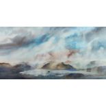 UNATTRIBUTED WATERCOLOUR DRAWING 'Derwentwater' Signed indistinctly and dated (29) 06 13 1/2" x 26