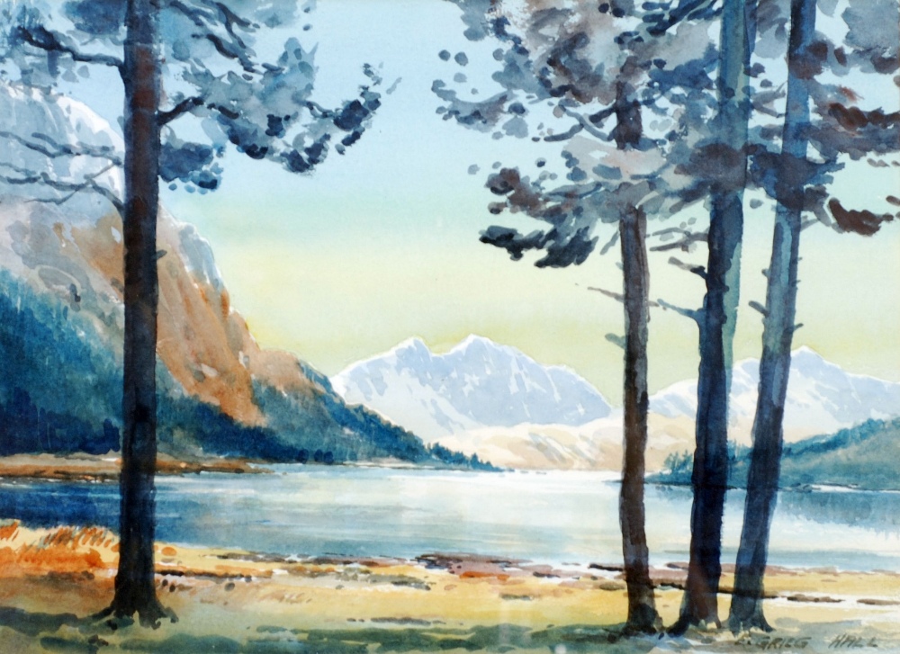 E. GREIG HALL (Twentieth Century) WATERCOLOUR Loch Leven, Nov '69' Signed and titled verso 10 1/2" x