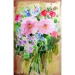 GIANNI RAMPONE (Twentieth Century) WATERCOLOUR DRAWING 'Flowers' Signed and dated (19) 68 16 1/2"