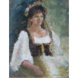 BETTY LEUW GREEN (1918-2014) OIL PAINTING ON BOARD "The Gypsy Girl" Signed and dated (19)97 20" x