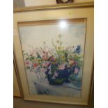 INDISTINCTLY SIGNED (MODERN) ARTIST SIGNED COLOUR PRINT, NUMBERED 260/275 AND INSCRIBED 'GARDEN