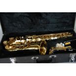 VINCENT BACH INTERNATIONAL LTD 'ELKHART' LATE 20TH CENTURY GILT METAL TENOR SAXOPHONE No HL 02568 in